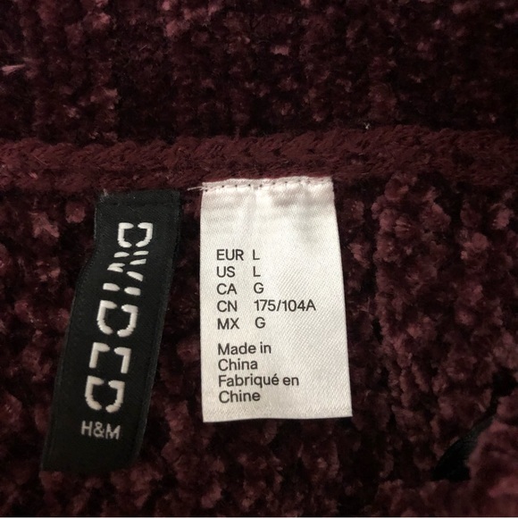 H & M DIVIDED WOMENS TURTLENECK WAFFLE KNIT EXTRA SOFT SWEATER SZ LG EGGPLANT - Picture 6 of 9